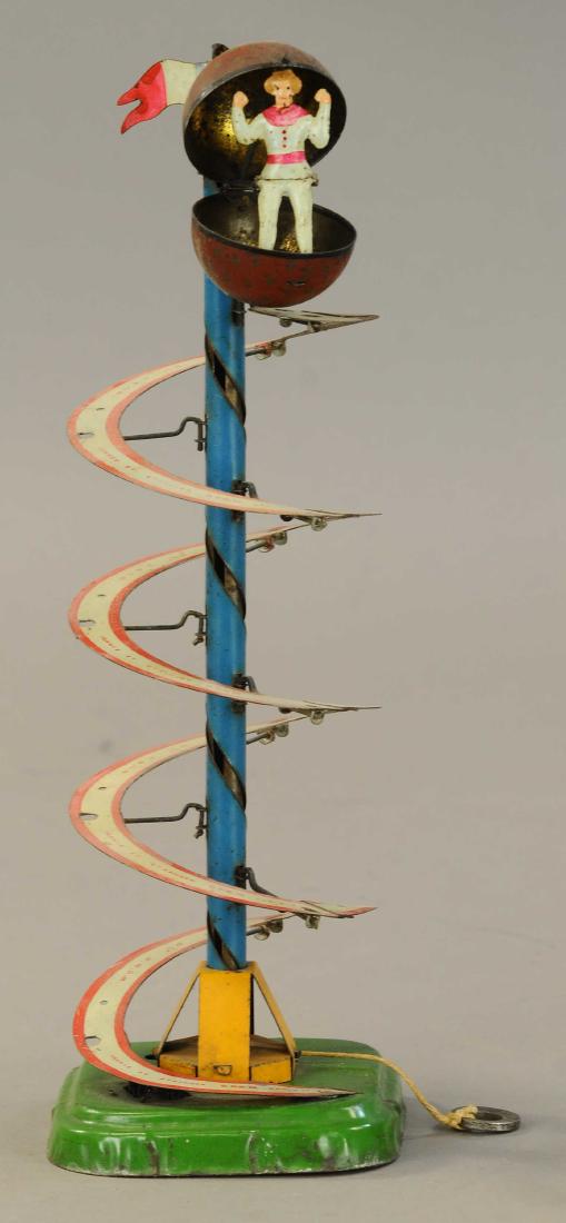 FERNAND MARTIN MYSTERY BALL: 1036. FERNAND MARTIN MYSTERY BALL | Reportedly inspired by an actual European circus act. | 14" l. | (Exc. Cond.) | $600 - $900