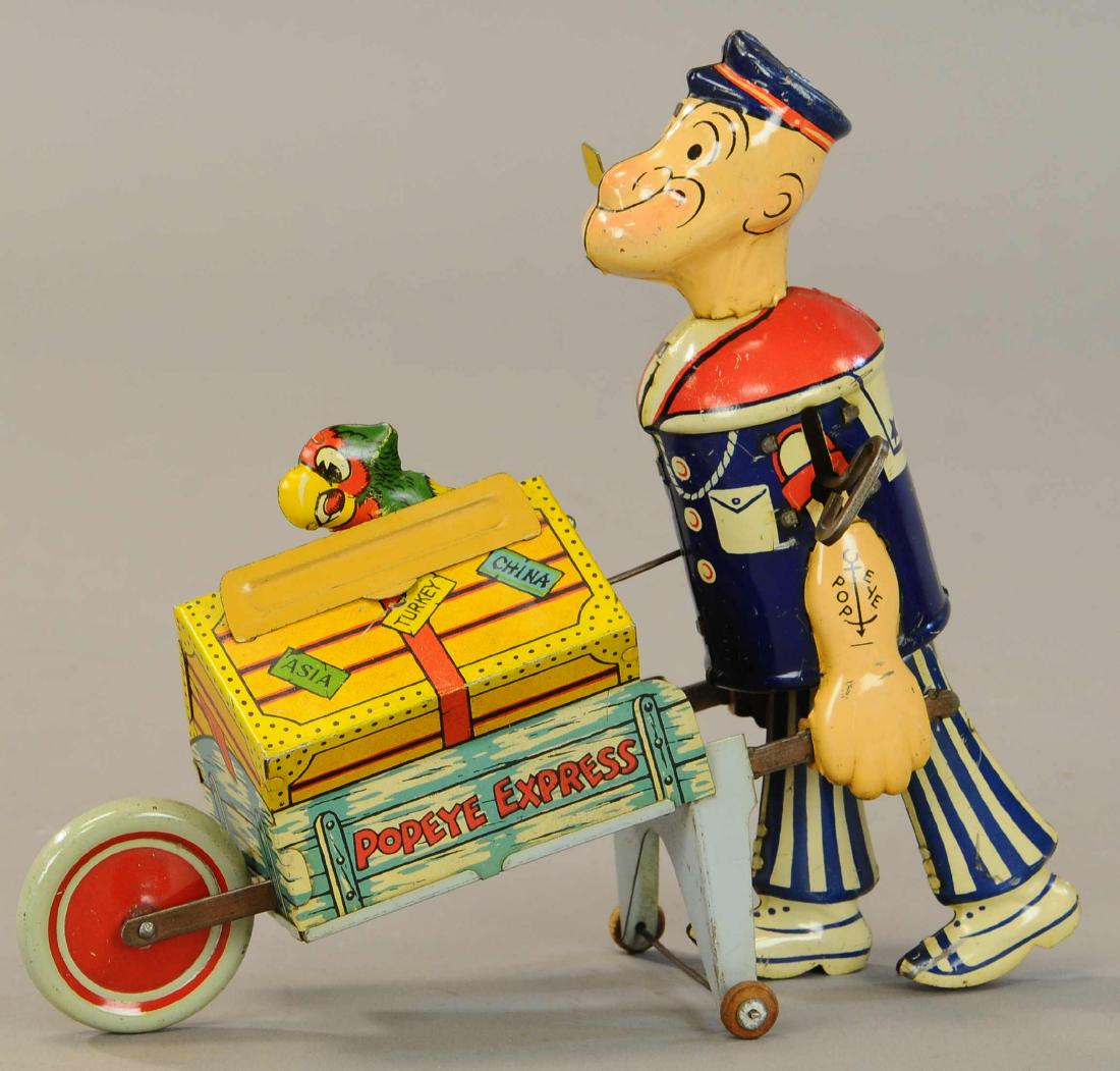 MARX POPEYE EXPRESS BAGGAGE CART: 1264. MARX POPEYE EXPRESS BAGGAGE CART | 9" l. | (Exc. Cond.) | $400 - $600