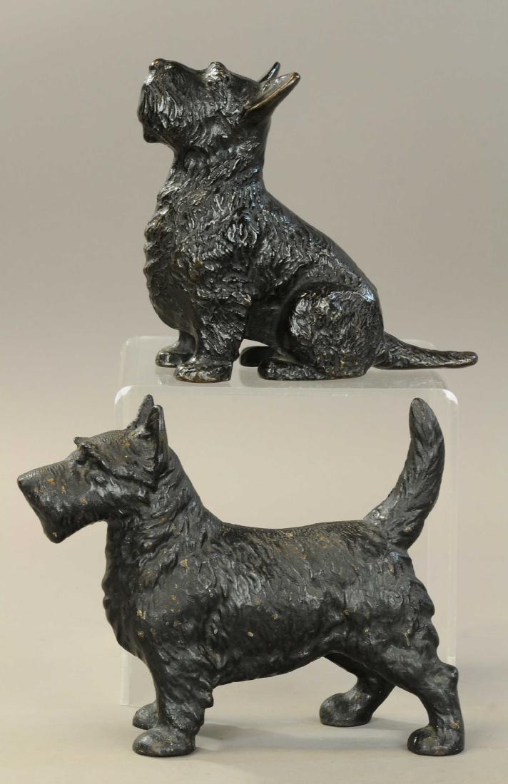 PAIR OF HUBLEY SCOTTIE DOG DOORSTOPS: 1167. PAIR OF HUBLEY SCOTTIE DOG DOORSTOPS | Full figured. | 10" l. | All Original Condition. | $100 - $200