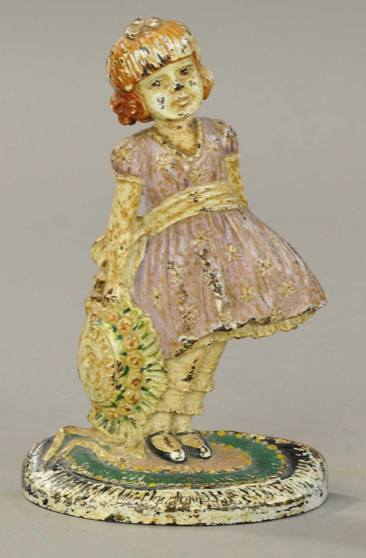GIRL WITH BONNET DOORSTOP: 1237. GIRL WITH BONNET DOORSTOP | Waverly Studios. | 8" h. | All Original Condition. | $200 - $400