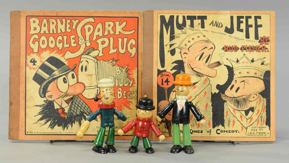 POPEYE, WIMPY & KAYO JOINTED FIGURES W/ ADVERTS: 277. POPEYE, WIMPY & KAYO JOINTED FIGURES W/ ADVERTS | 6" h figures, 10" book | All Original Condition. | $150 - $300