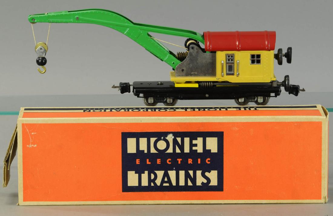 BOXED LIONEL #810 CRANE: 491. BOXED LIONEL #810 CRANE | O gauge | 16" | Some tears to box ends, All Original Condition. | $100 - $200