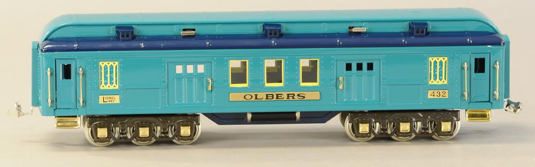 REPRODUCTION LIONEL "OLBERS" BLUE COMET BAGGAGE CA: 513. REPRODUCTION LIONEL "OLBERS" BLUE COMET BAGGAGE CA | Standard gauge. | 19" | Contemporary. | $75 - $150