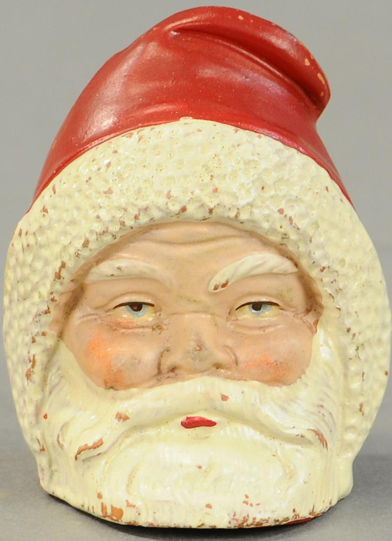 CERAMIC SANTA BUST STILL BANK: 17. CERAMIC SANTA BUST STILL BANK | 3" h. | (Exc.-Pristine Cond.) | $200 - $400