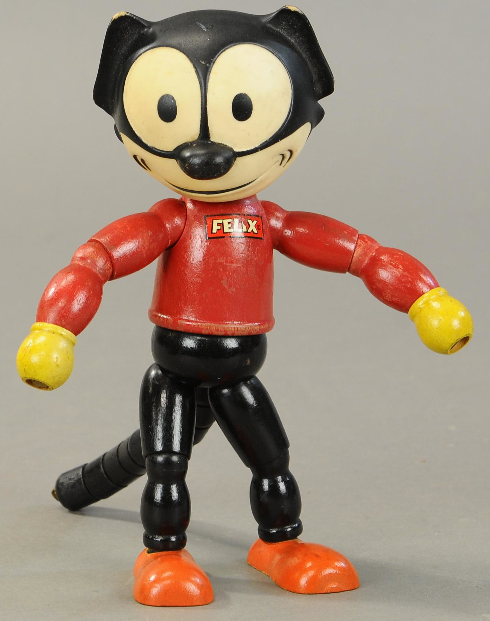FELIX WOODEN AND RUBBER JOINTED DOLL: 1539. FELIX WOODEN AND RUBBER JOINTED DOLL | 10.5" h. | (Exc. Cond.) | $250 - $450