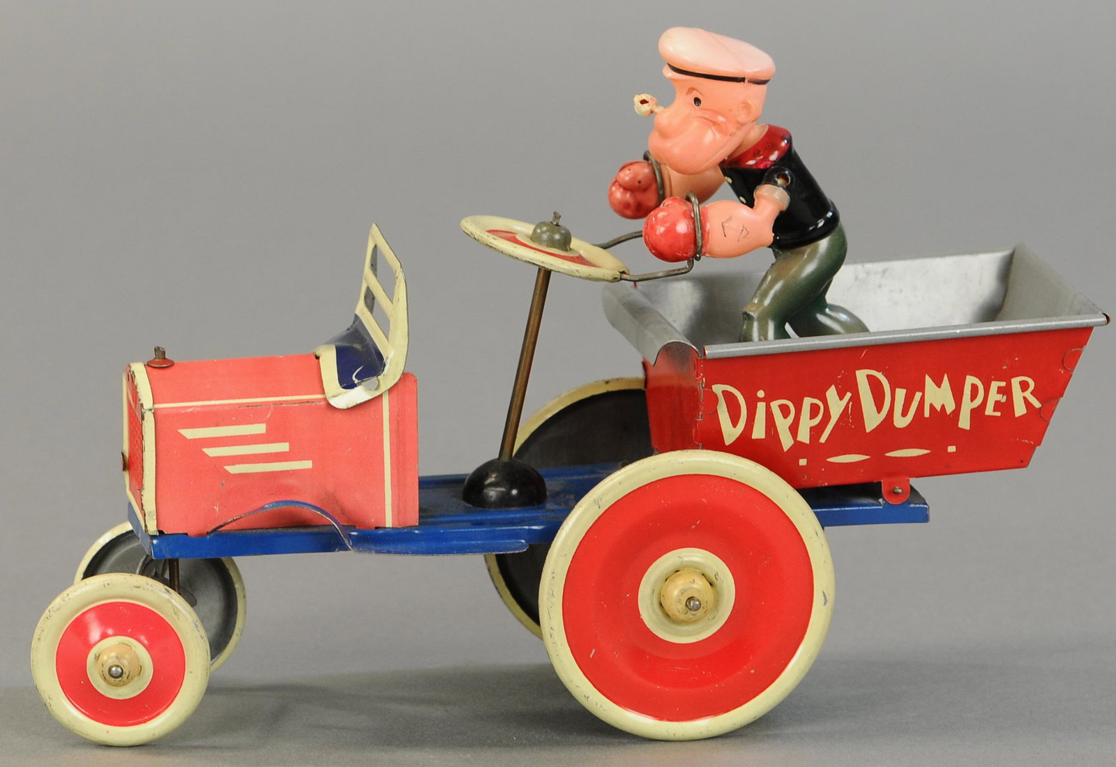MARX POPEYE DIPPY DUMPER: 1631. MARX POPEYE DIPPY DUMPER | 9" | (Pristine Cond.) | $300 - $400