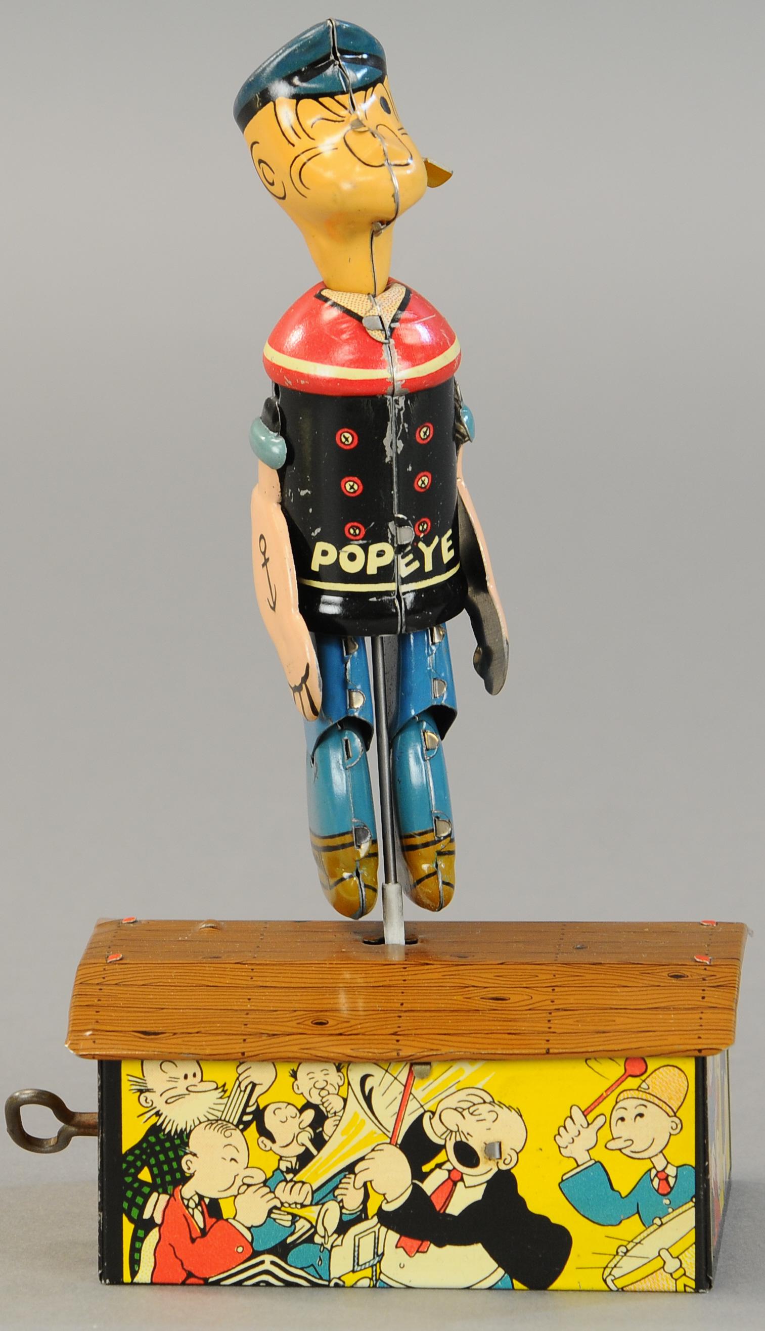MARX POPEYE SOLO ROOF JIGGER: 1679. MARX POPEYE SOLO ROOF JIGGER | 10" | (Exc.-Pristine Cond.) | $400 - $600
