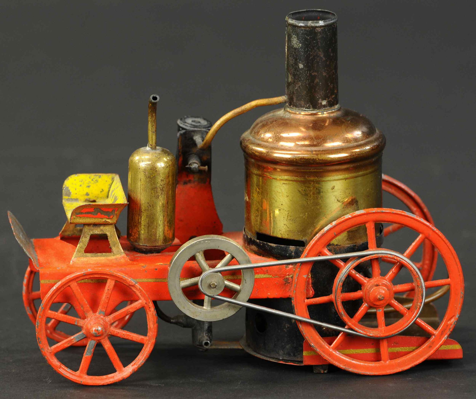 SCHOENNER LIVE STEAM FIRE ENGINE: 2104. SCHOENNER LIVE STEAM FIRE ENGINE | 7" l. | (Very Good to Excellent Condition) | $700 - $1,000 | Provenance: Sam Downey Collection.