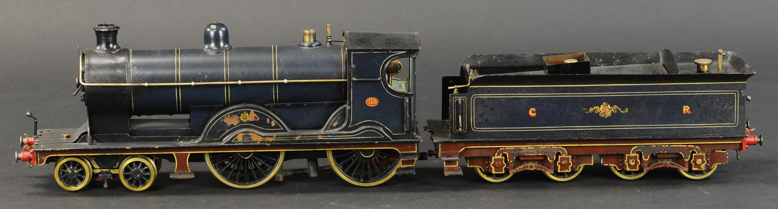 ANTIQUE ENGLISH SCALE MODEL LOCOMOTIVE: 2132. ANTIQUE ENGLISH SCALE MODEL LOCOMOTIVE | Live steam, gauge 2. 27" l. | $1,000 - $1,400 | Provenance: Sam Downey Collection.