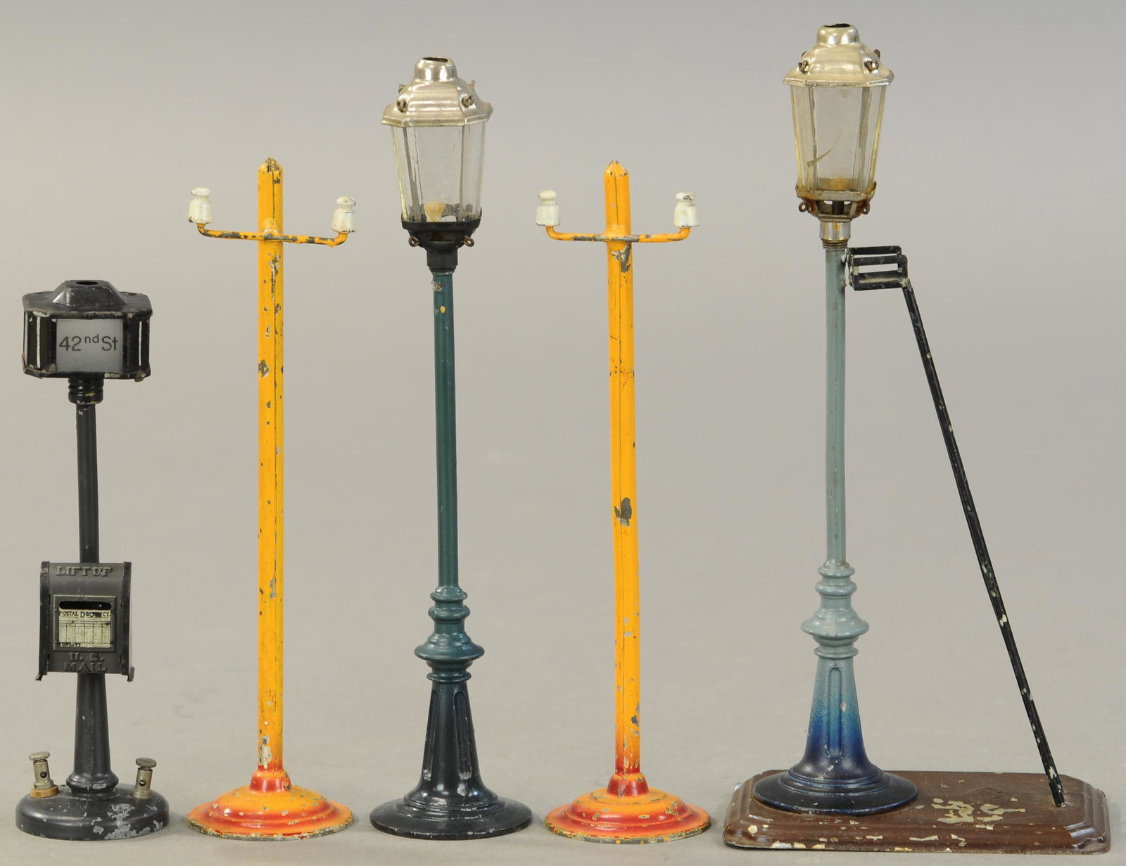 BING LAMPS AND TELEGRAPH POLES: 2218. BING LAMPS AND TELEGRAPH POLES | 9" h. | Ladder is disconnected, overall in (Very Good Condition) | $300 - $500 | Provenance: Sam Downey Collection.