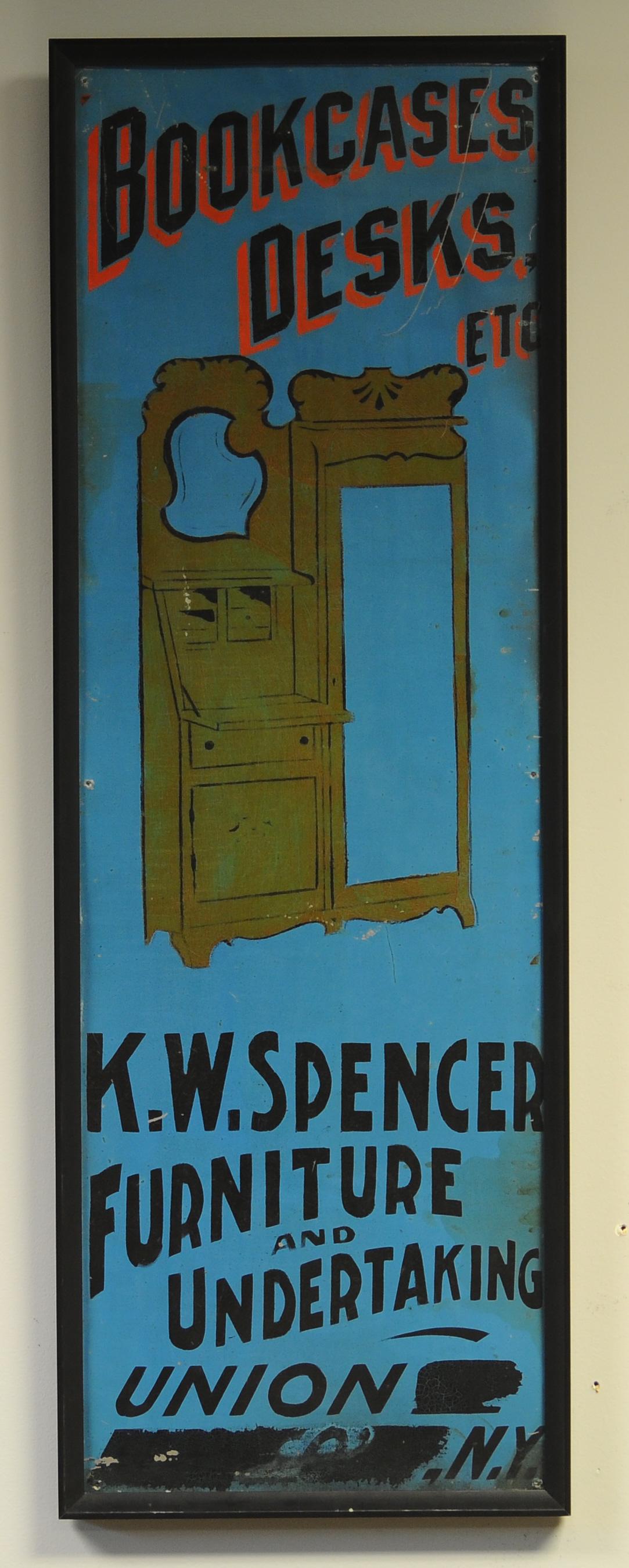 PAINTED TIN FURNITURE & UNDERTAKING SIGN Nov 16, 2019 Bertoia