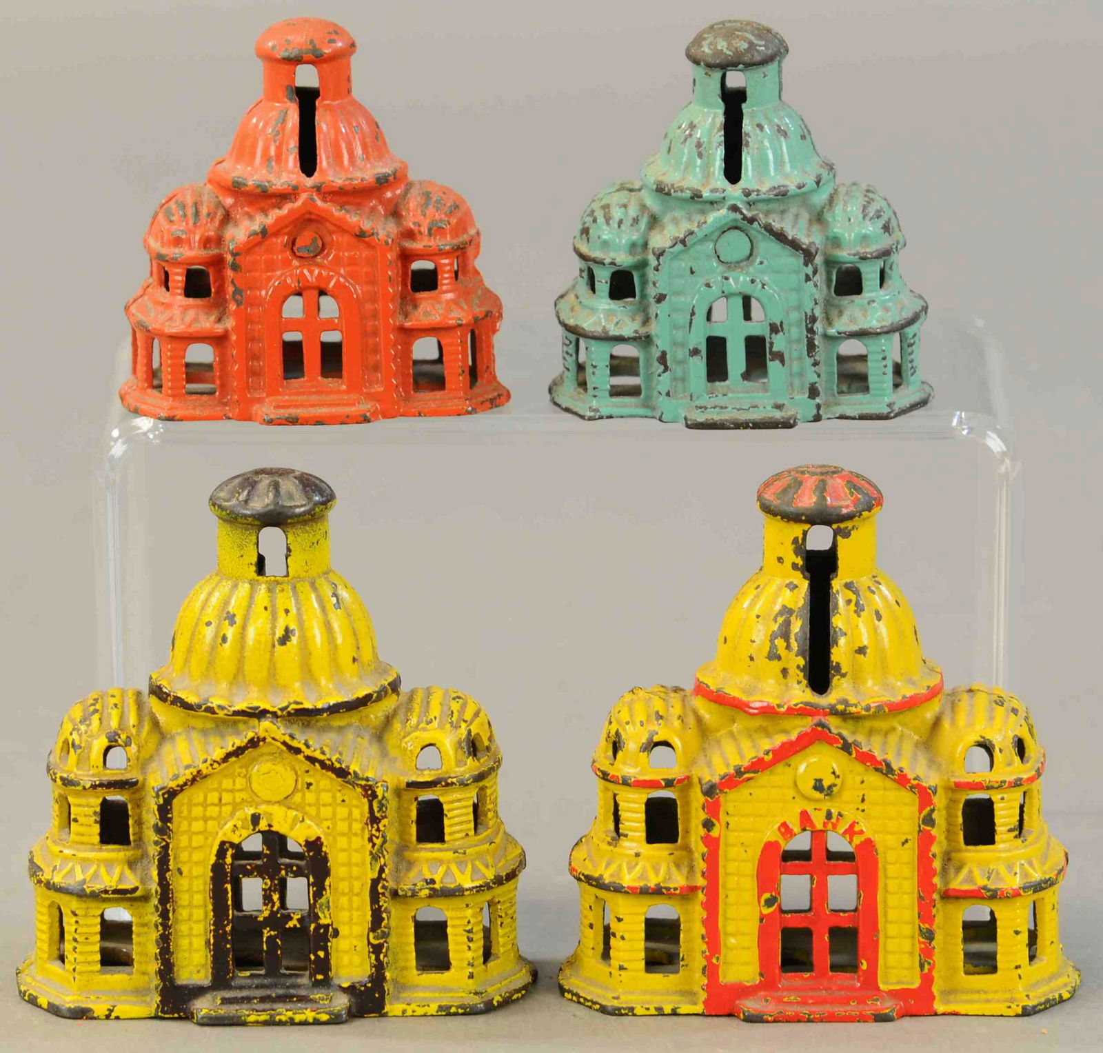 FOUR DOMED MOSQUE STILL BANKS: 12. FOUR DOMED MOSQUE STILL BANKS| Provenance: Douglas Jackman Collection.| 3" - 4" l.| All Original Condition.| $100 - $200