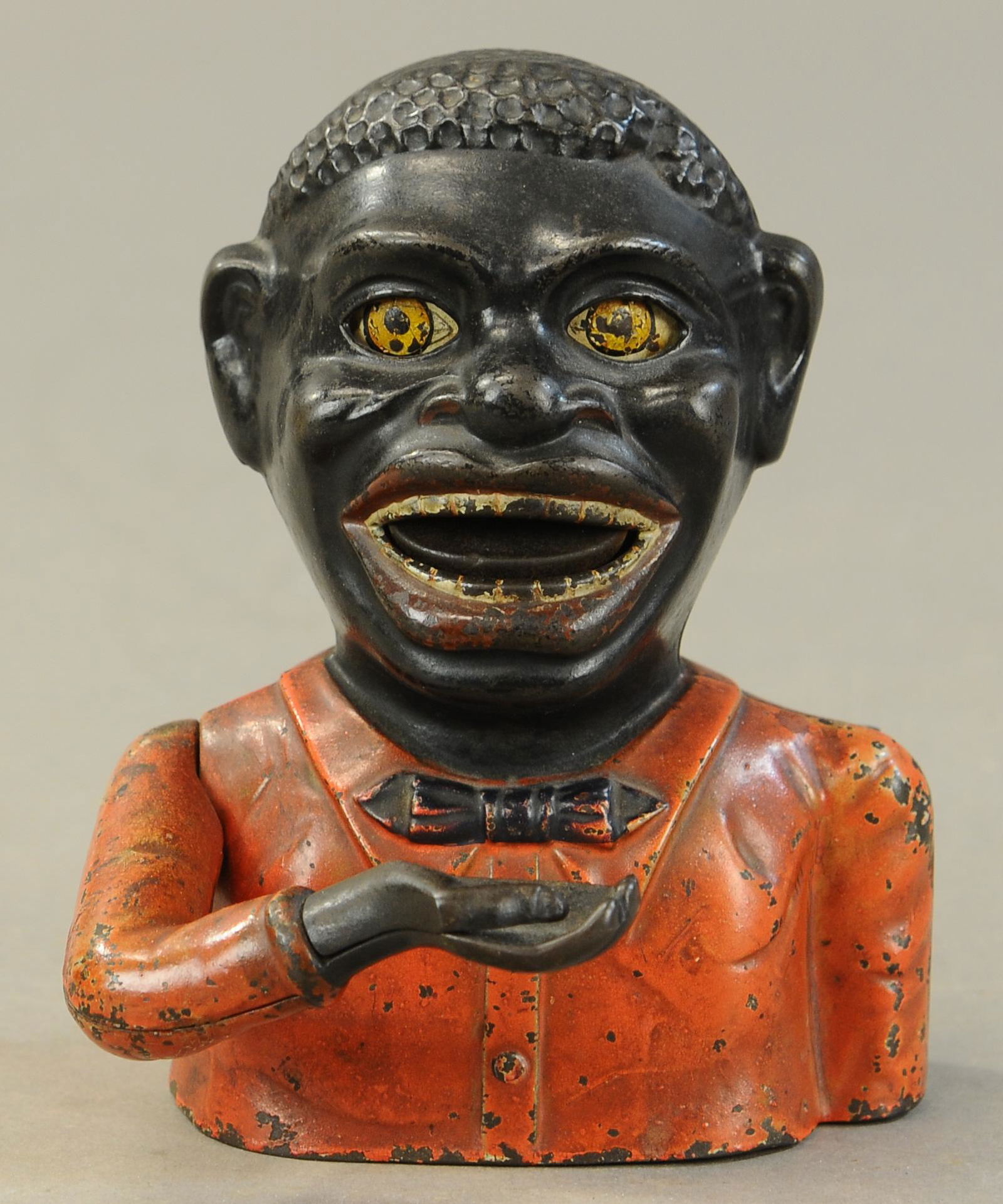 JOLLY N MECHANICAL BANK: 178. JOLLY N MECHANICAL BANK| 5" l.| All Original Condition.| $200 - $400