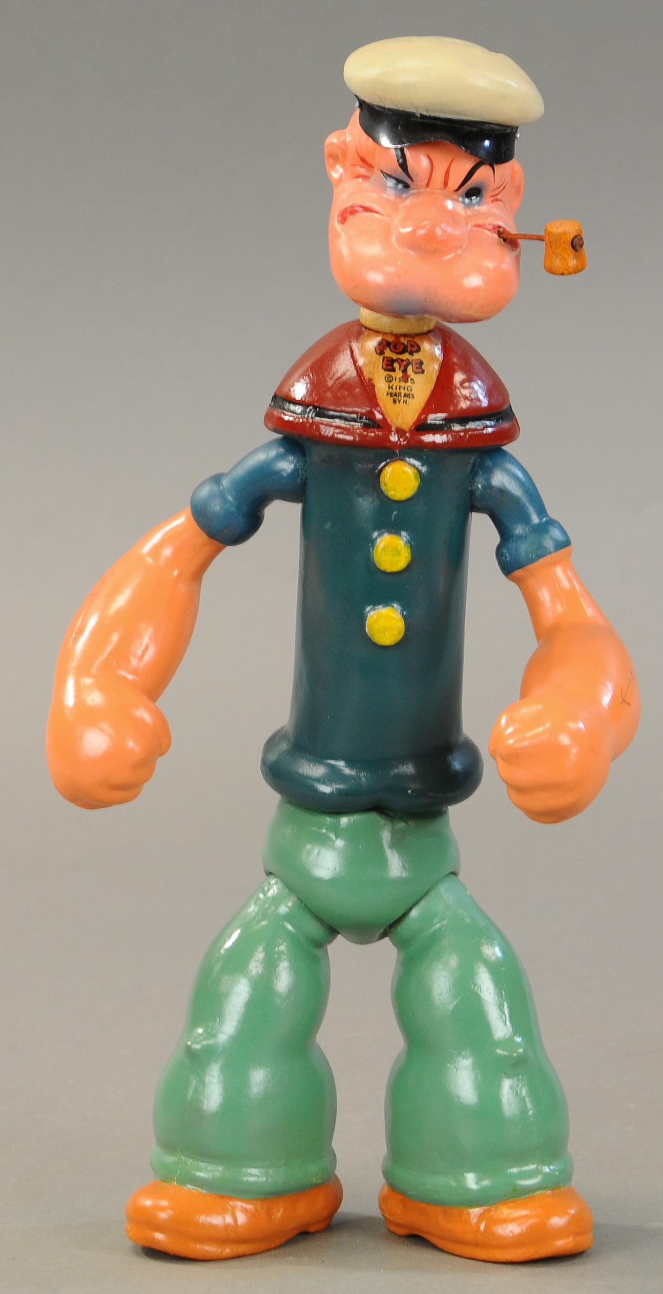 COMPOSITION IDEAL POPEYE CHARACTER DOLL: 115. COMPOSITION IDEAL POPEYE CHARACTER DOLL | 14" h. | Repainted. | $200 - $400