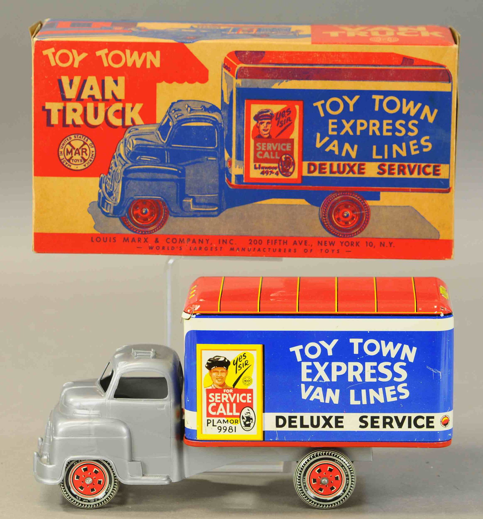 BOXED MARX TOY TOWN EXPRESS TRUCK: 157. BOXED MARX TOY TOWN EXPRESS TRUCK | 11" l. | All Original Condition. | $150 - $300