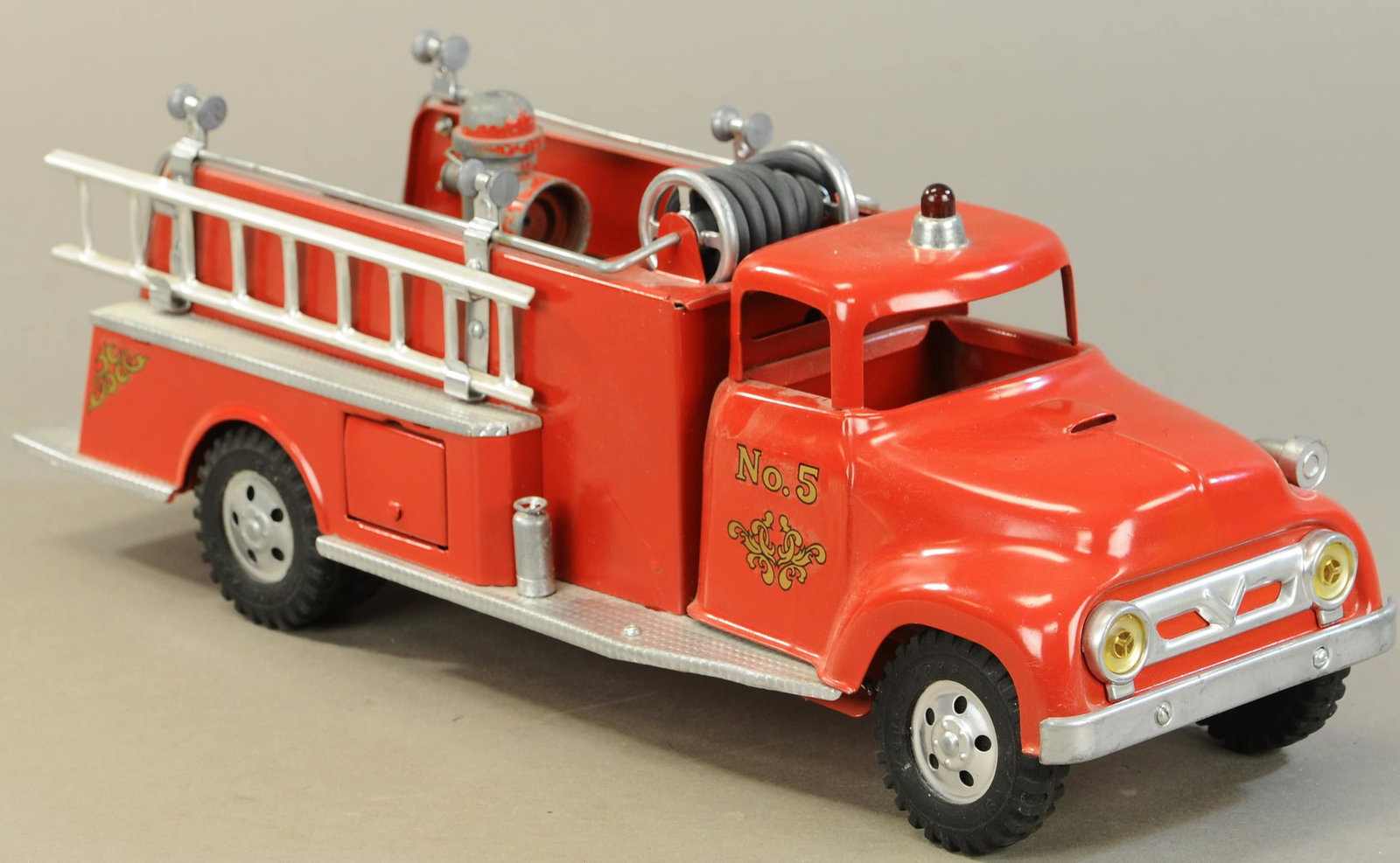 TONKA NO 5 HOSE REEL TRUCK: 398. TONKA NO 5 HOSE REEL TRUCK | 17" l. | Restored. | $150 - $300