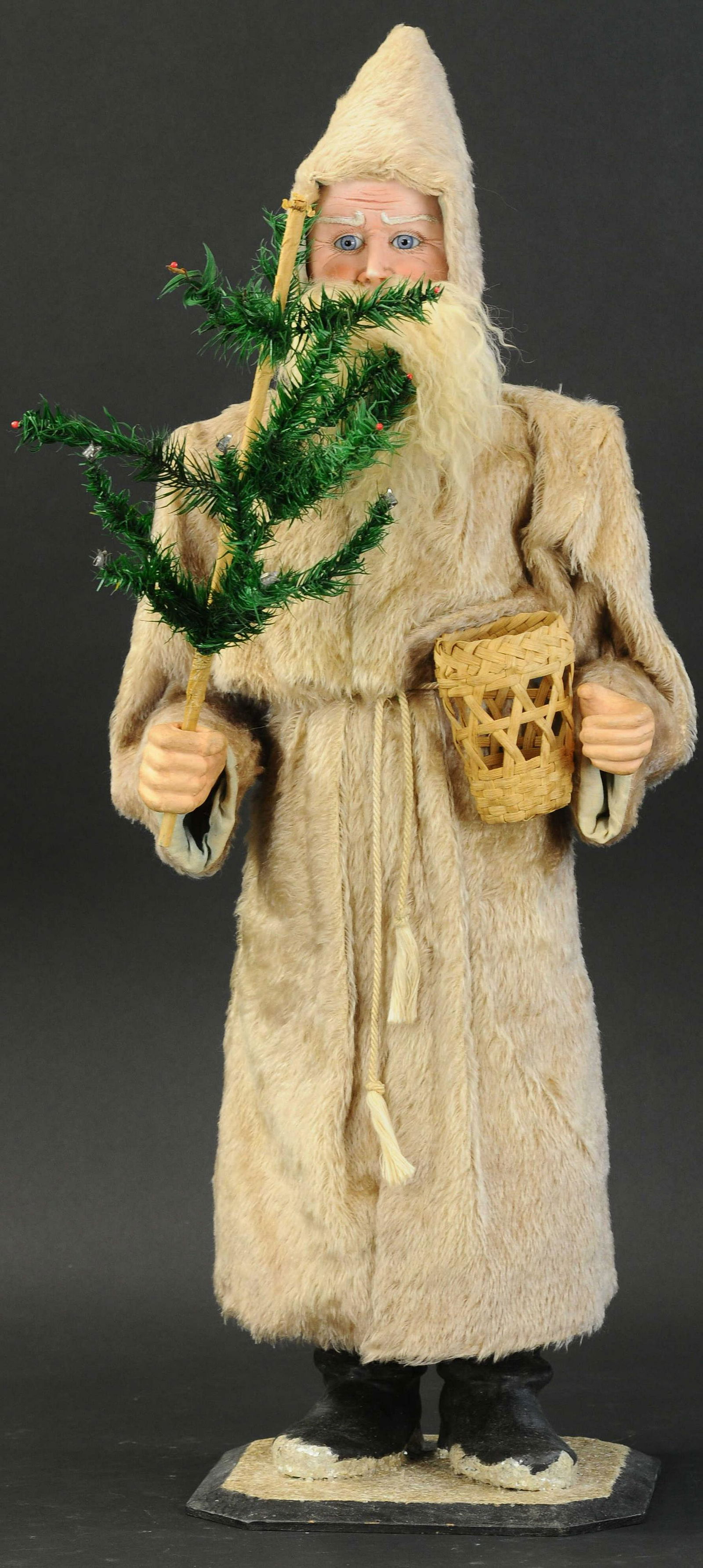 MARVELOUS BISQUE HEAD NODDING SANTA (1 of 4)