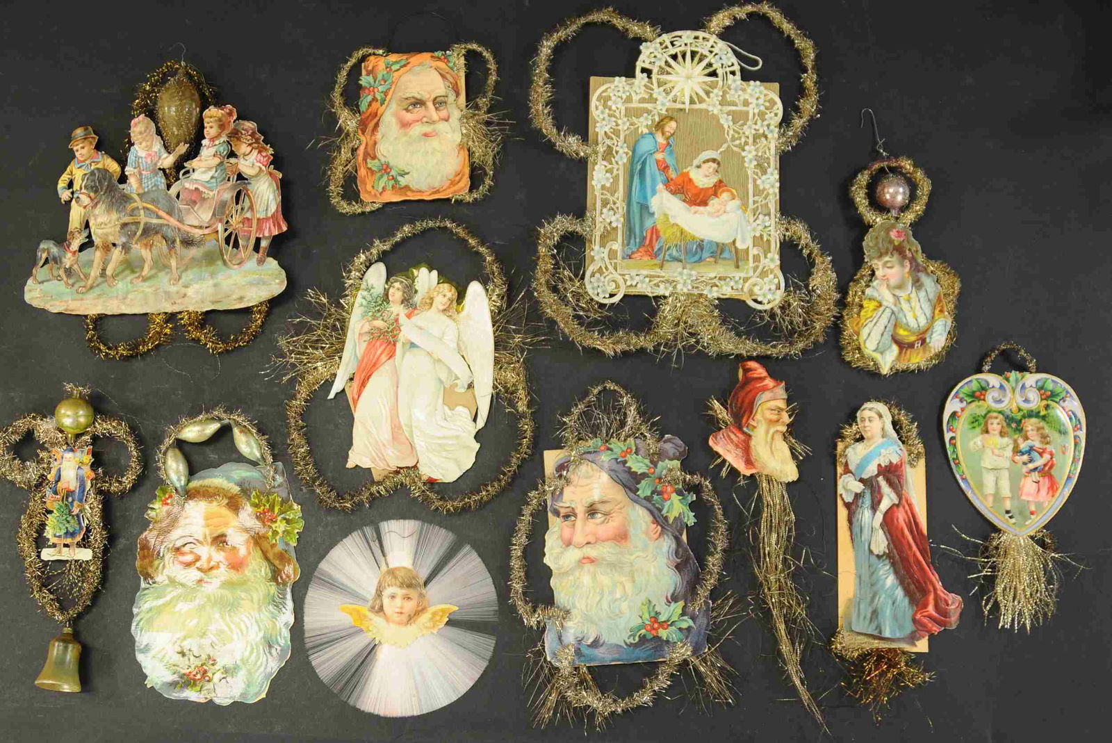 GROUPING OF DIE-CUT & SCRAP ORNAMENTS (1 of 1)