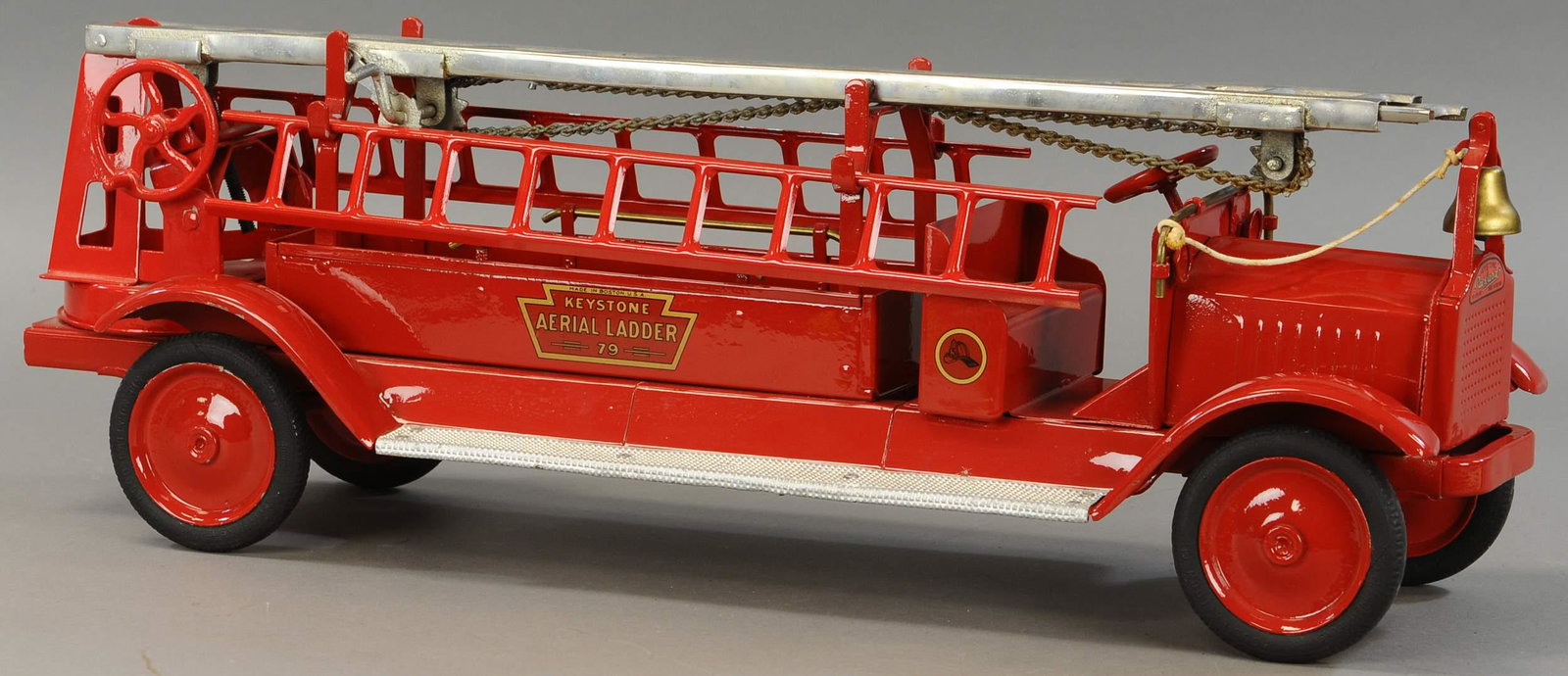 KEYSTONE PACKARD AERIAL LADDER TRUCK: 18. KEYSTONE PACKARD AERIAL LADDER TRUCK | 30" l. | Restored. | $350 - $700