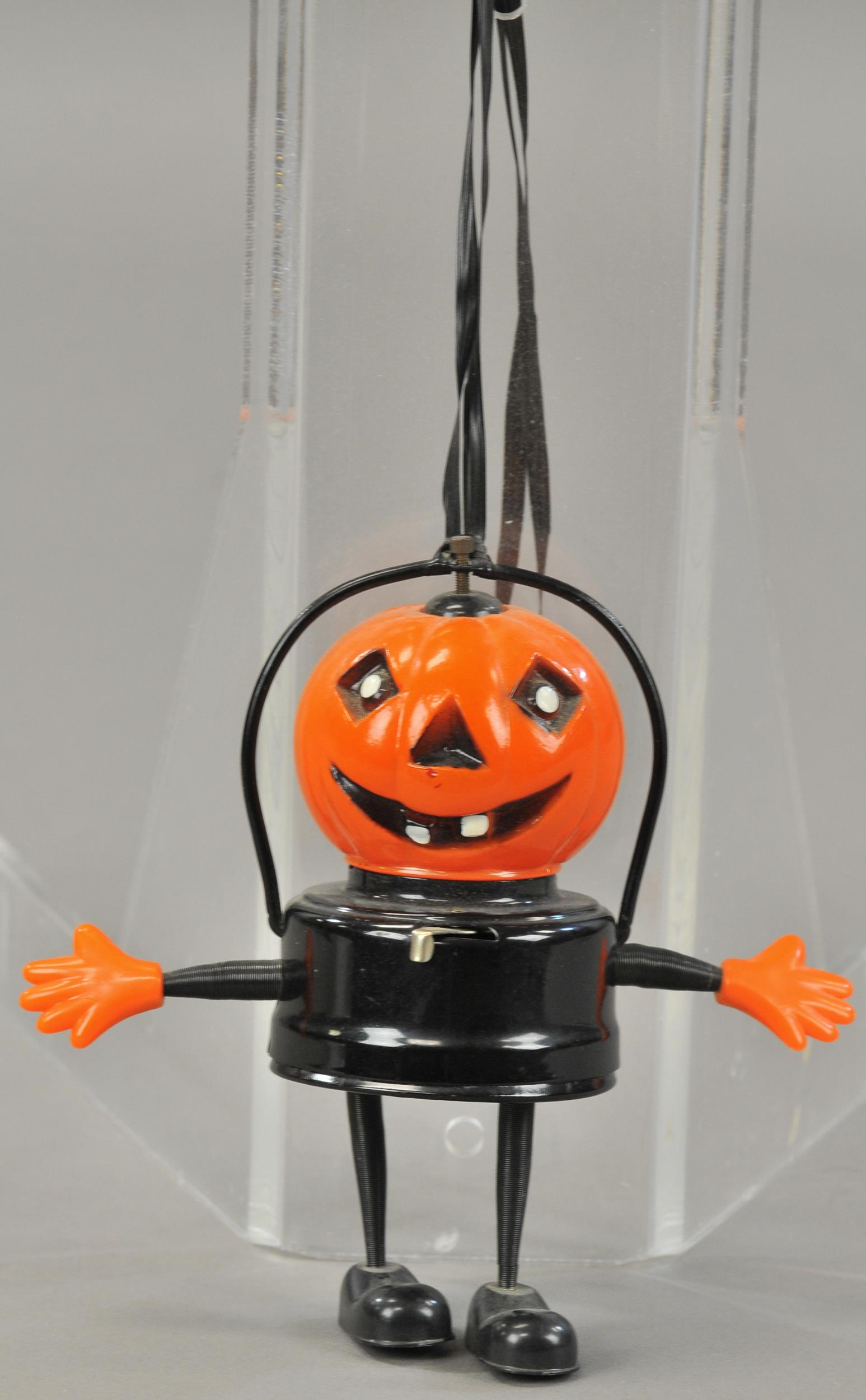 BATTERY OPERATED AND ARTICULATED JACK-O-LANTERN: 375. BATTERY OPERATED AND ARTICULATED JACK-O-LANTERN | 5" h. | (Exc. Cond.) | $75 - $150