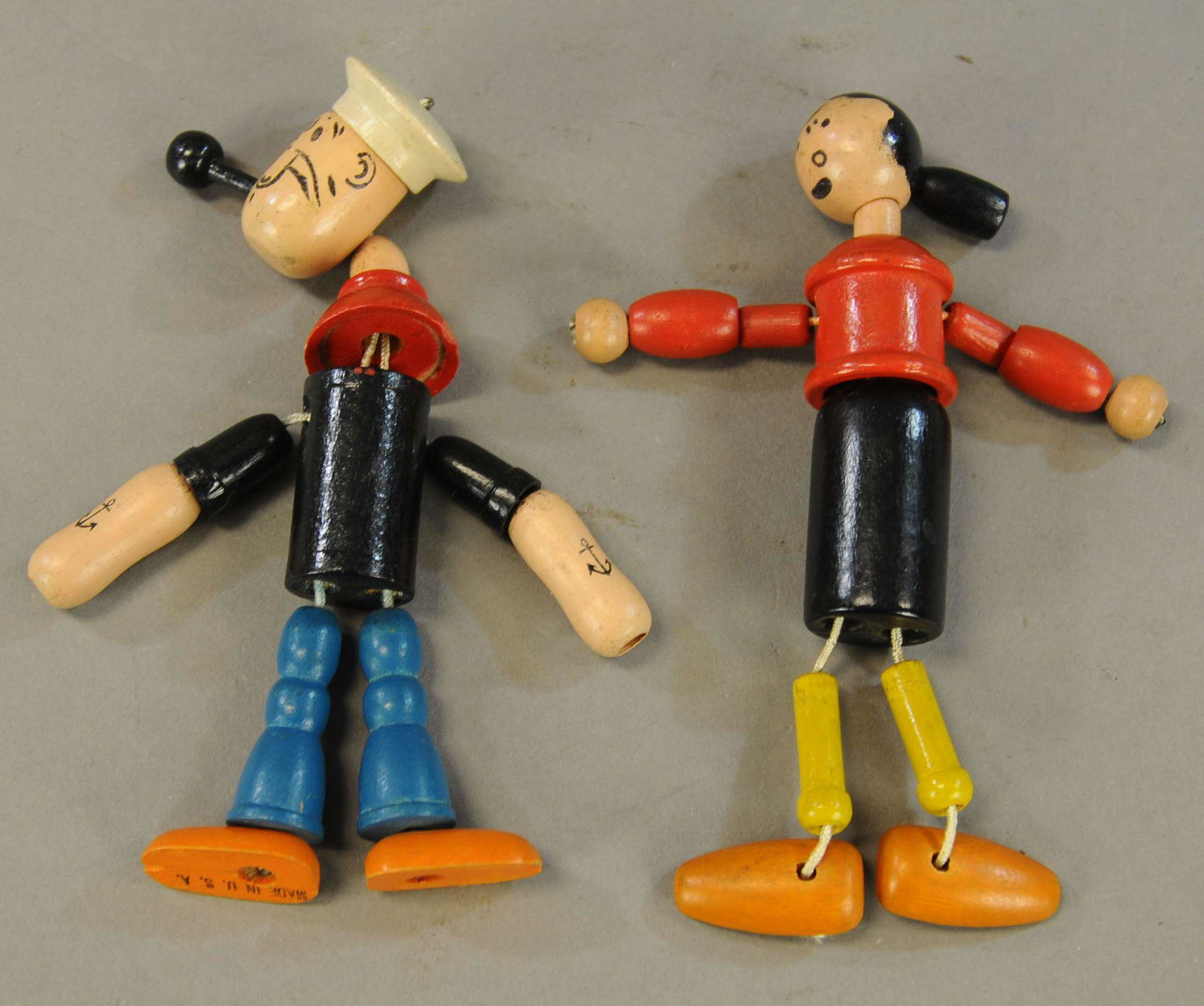 TWO JAYMAR JOINTED POPEYE & OLIVE OYL (1 of 2)