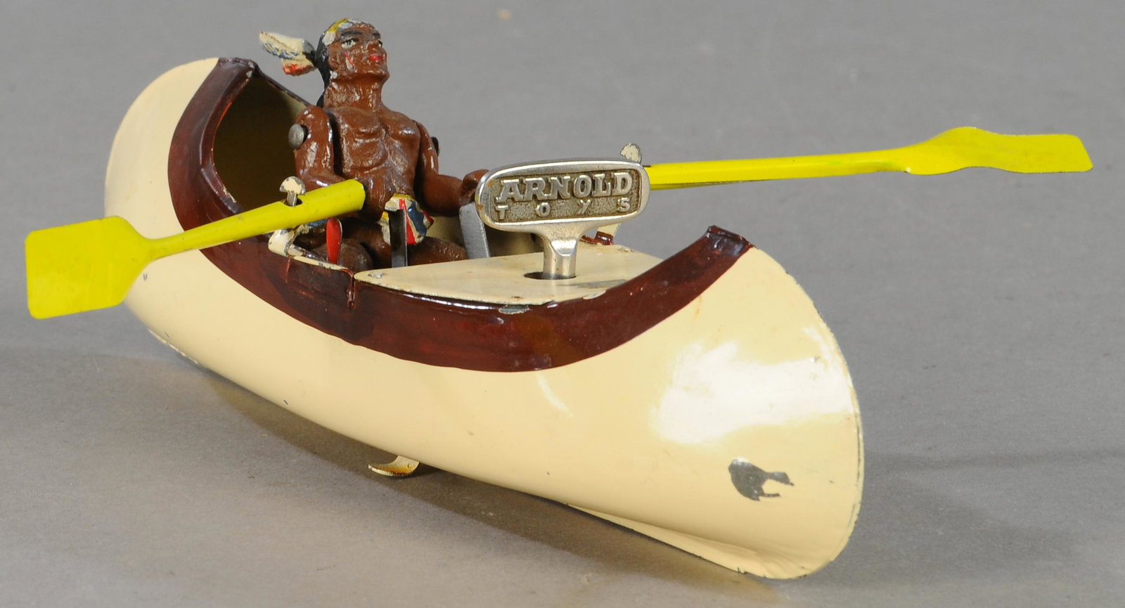 ARNOLD INDIAN CANOE: 27. ARNOLD INDIAN CANOE | 9" l. | All Original Condition. | $150 - $300