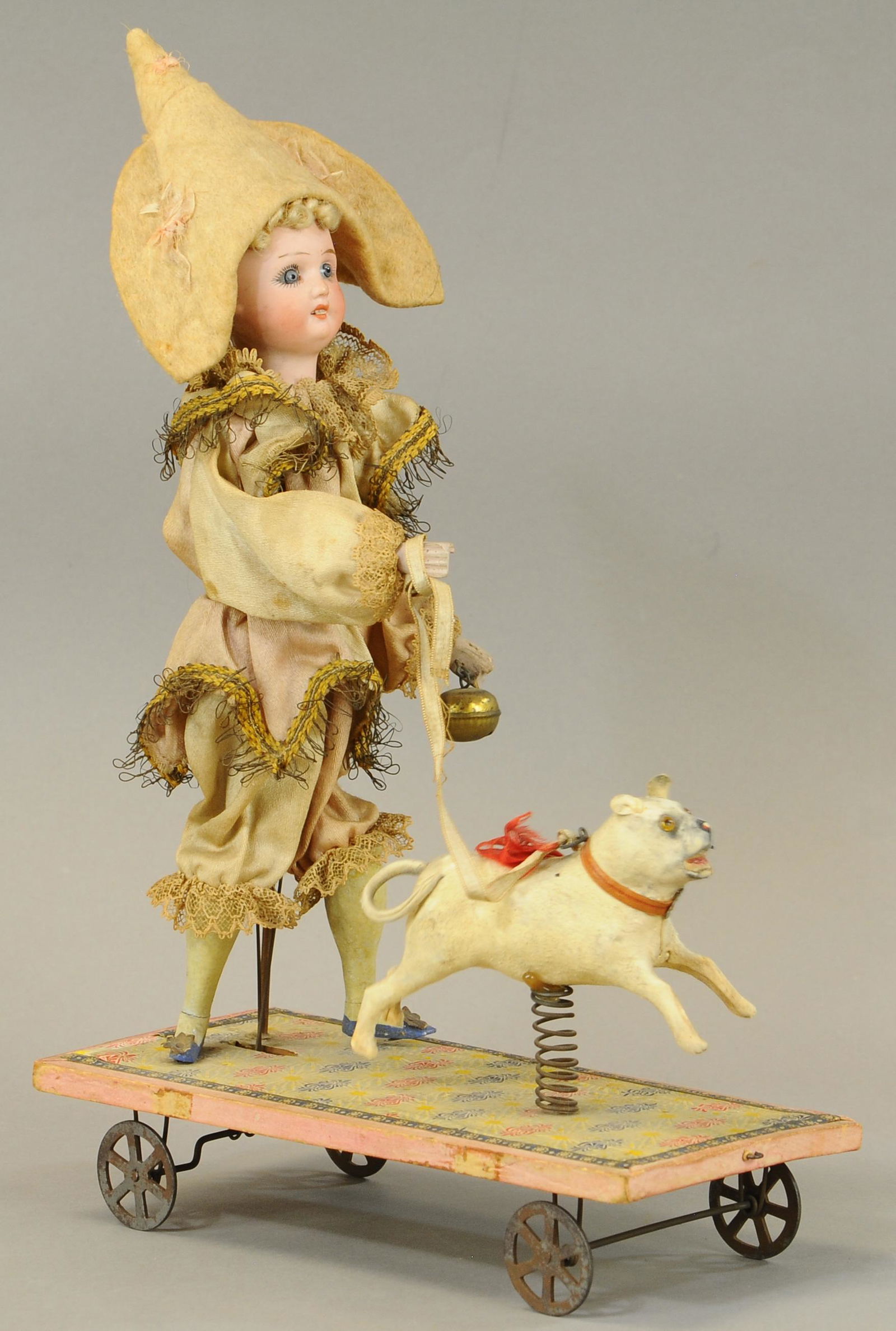 BOY AND BULLDOG PULL TOY: 123. BOY AND BULLDOG PULL TOY | All Original Condition. | $500 - $1,000