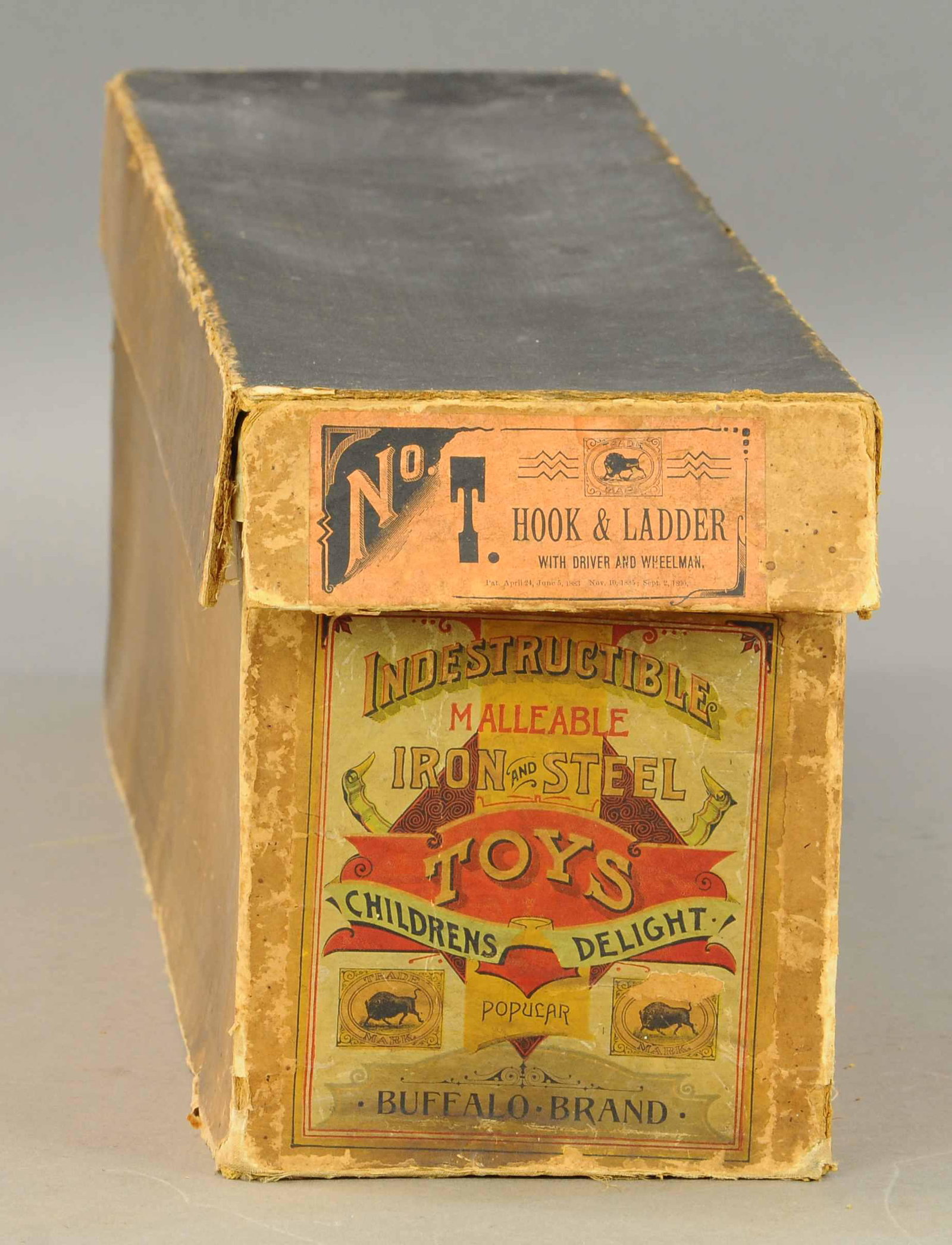 ORIGINAL BUFFALO TOYS LADDER WAGON BOX: 573. ORIGINAL BUFFALO TOYS LADDER WAGON BOX | 24" l. | All Original Condition. | $300 - $600