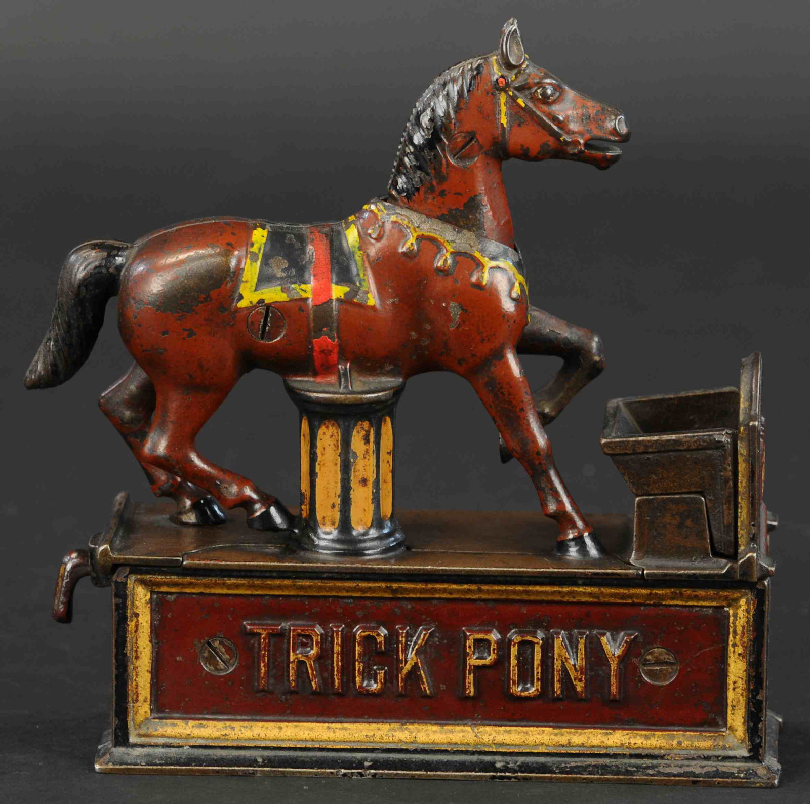 TRICK PONY MECHANICAL BANK: 236. TRICK PONY MECHANICAL BANK | Shepard Hardware Co., New York , circa 1885. | (Excellent Condition) | $600 - $900