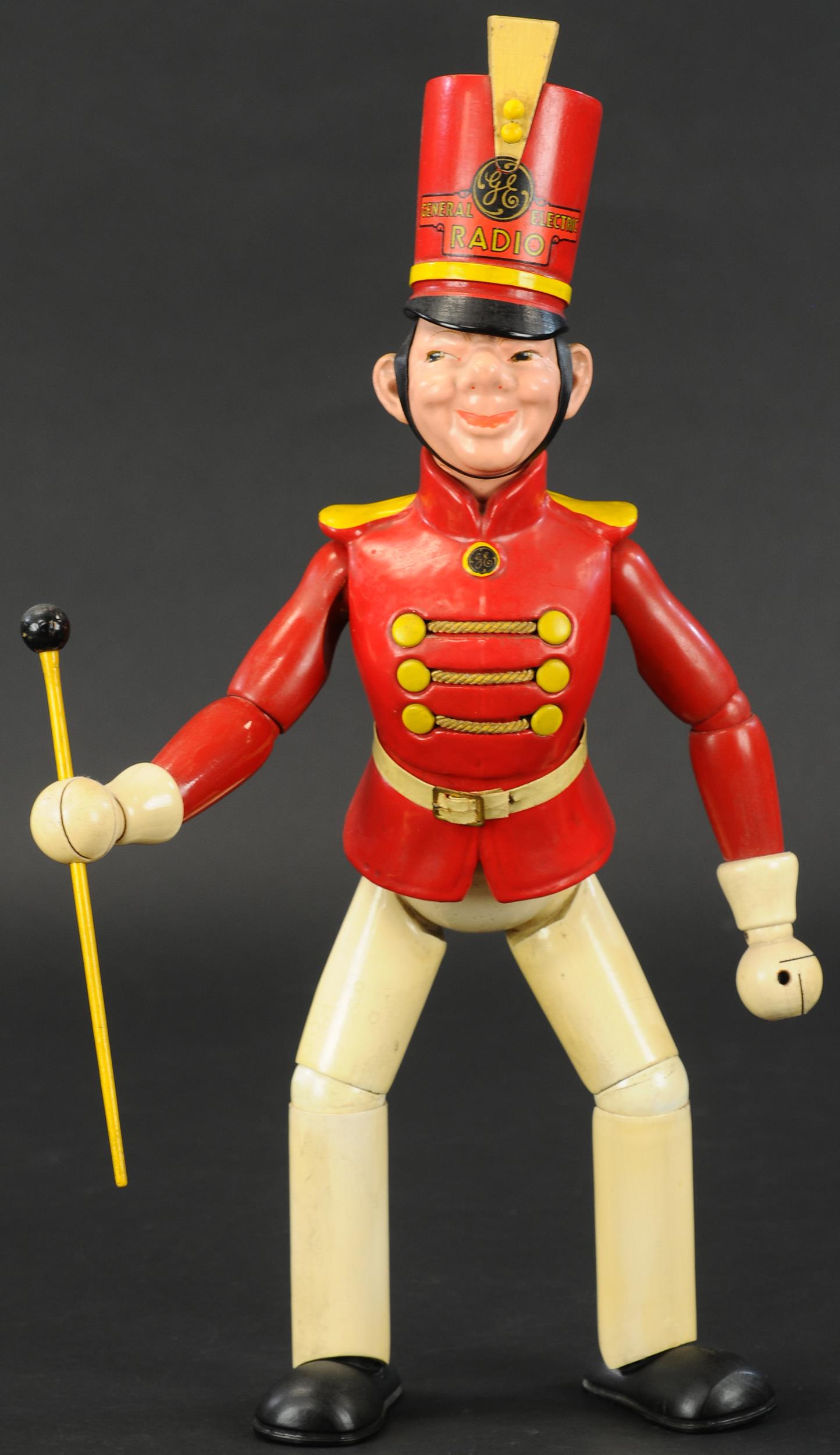 MAXFIELD PARRISH GENERAL ELECTRIC FIGURE: 415. MAXFIELD PARRISH GENERAL ELECTRIC FIGURE | Provenance: Keith Kaonis Collection. | 15" h. | Couple of cracks near neck of figure, otherwise in (Excellent Condition) | $500 - $750