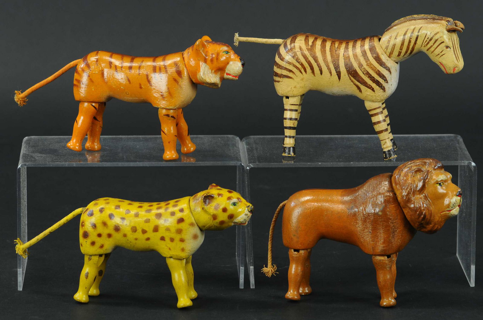 FOUR REDUCED SIZE SCHOENHUT ANIMALS: 452. FOUR REDUCED SIZE SCHOENHUT ANIMALS | 5" - 6" l. | (Excellent to Pristine Condition) overall. | $300 - $600