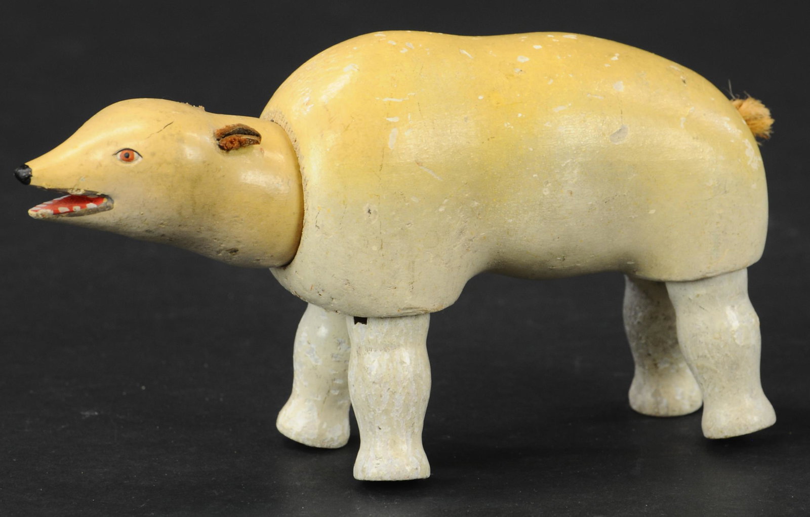 SCHOENHUT WHITE POLAR BEAR: 457. SCHOENHUT WHITE POLAR BEAR | 8" l. | (Excellent Condition) | $300 - $500