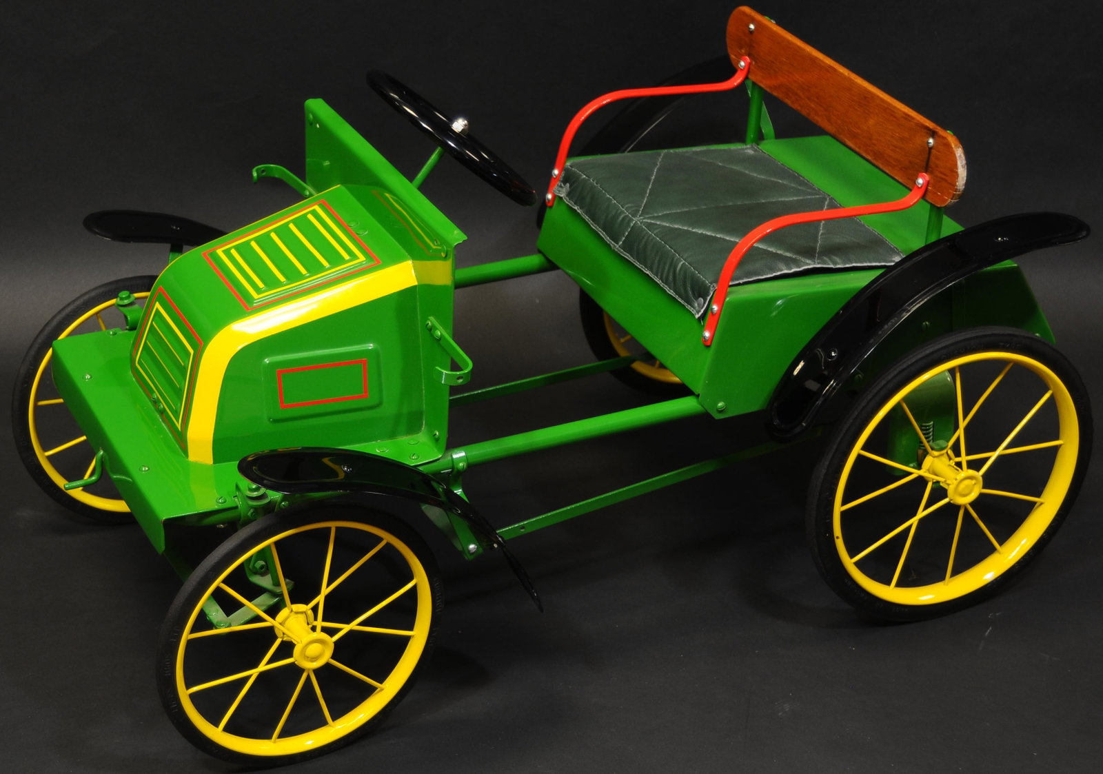 SMALL ROADSTER PEDAL CAR: 529. SMALL ROADSTER PEDAL CAR | Well made open roadster style auto. | 35" l. x 20.5" h. x 21.5" w. | Contemporary example, (Near Mint Condition) | $300 - $600