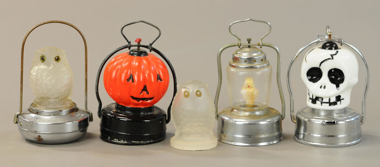 FOUR GLASS LANTERNS AND ONE OWL (1 of 3)