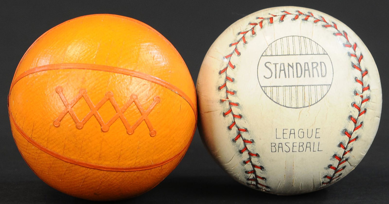A BASEBALL AND A FOOTBALL CANDY CONTAINERS (1 of 2)