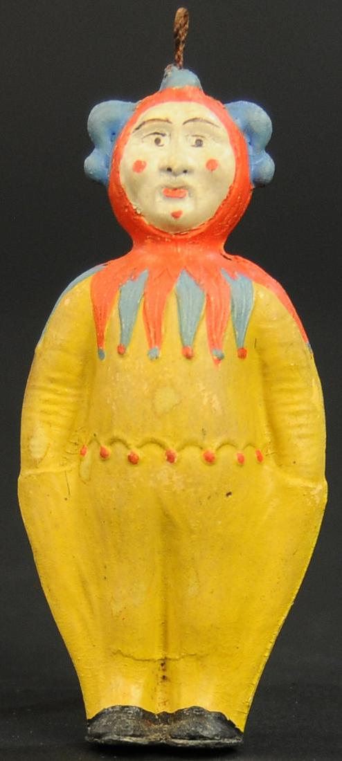 A GERMAN DRESDEN CLOWN ORNAMENT (1 of 2)