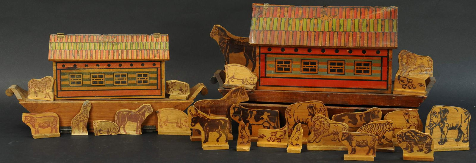 TWO WOODEN CONVERSE NOAH'S ARKS (1 of 4)