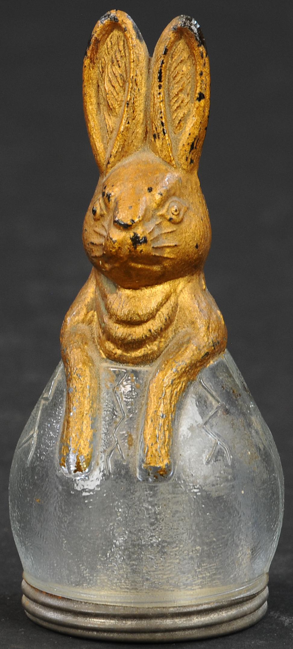 PAINTED RABBIT GLASS CANDY CONTAINER (1 of 3)