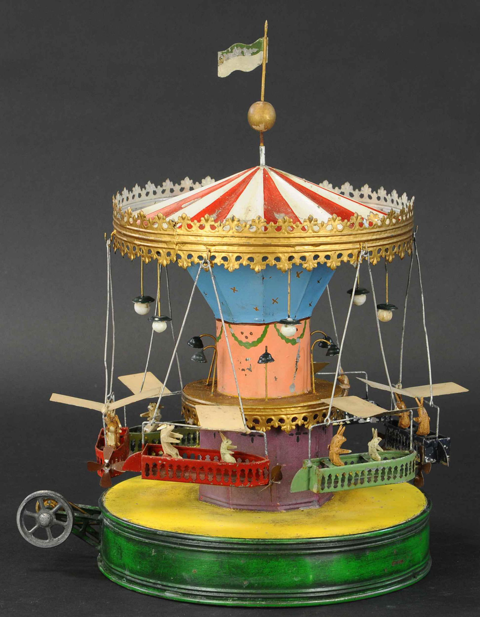 TIN LITHO AIRSHIP CAROUSEL (1 of 4)