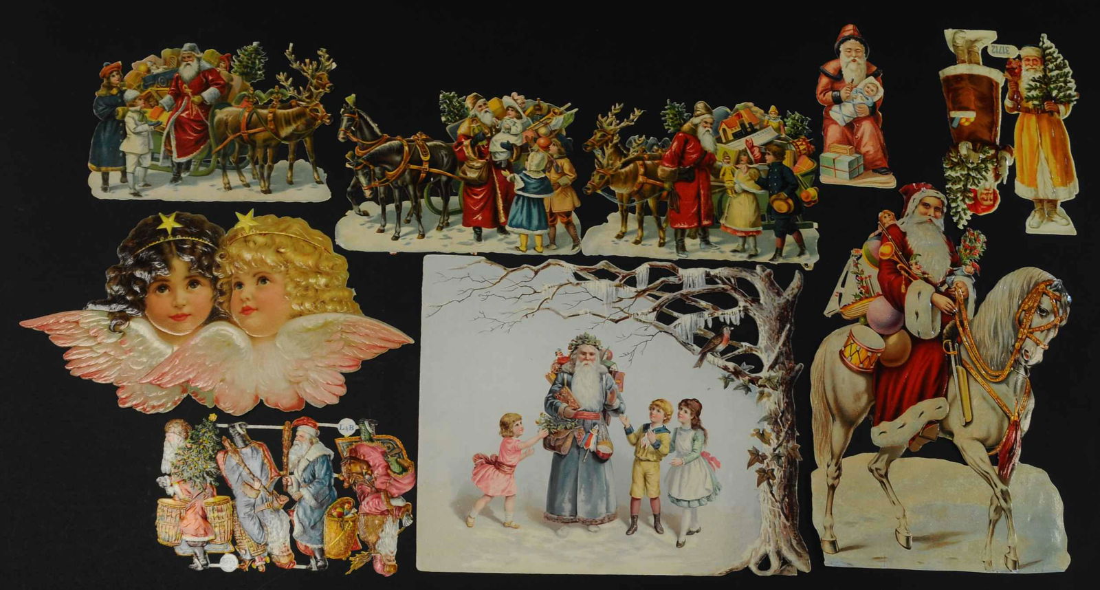 GROUPING OF NINE CHRISTMAS DIE-CUTS (1 of 1)