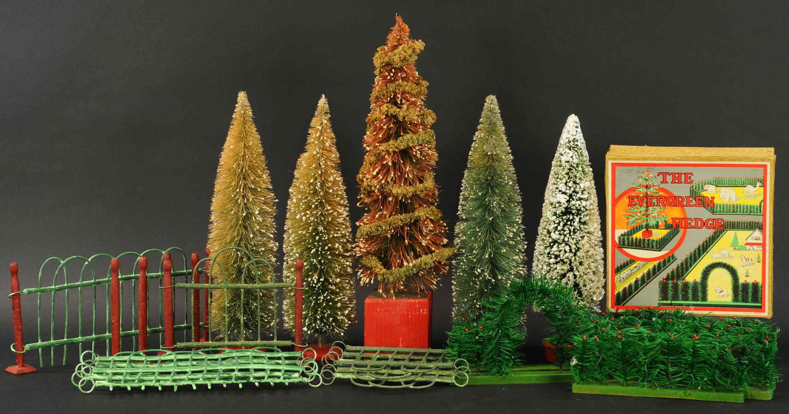 TWO BOXES OF CHRISTMAS FENCES AND FIVE BOTTLE (1 of 1)