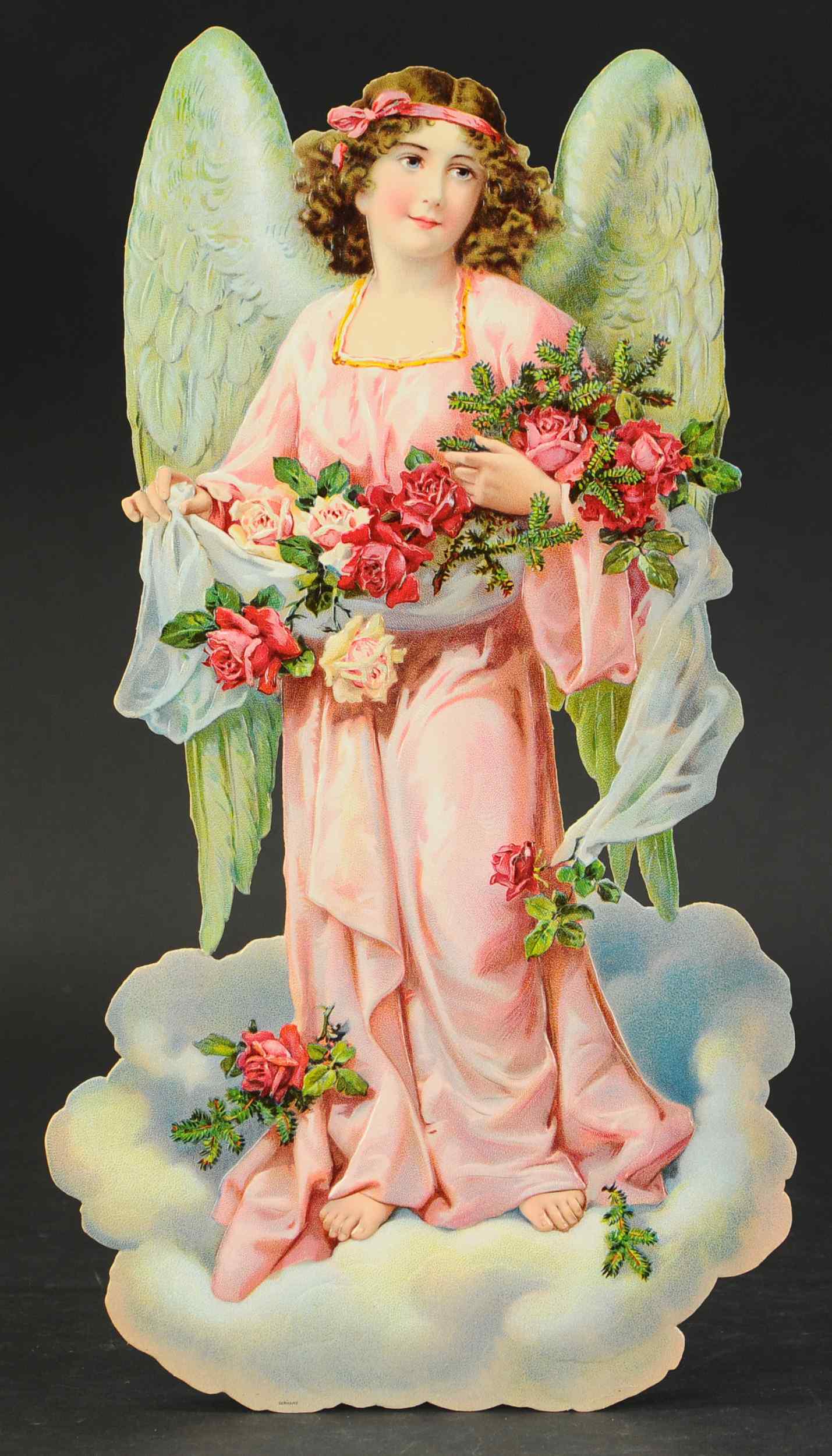 HUGE CRANOLITHOGRAPHED DIE-CUT ANGEL (1 of 2)