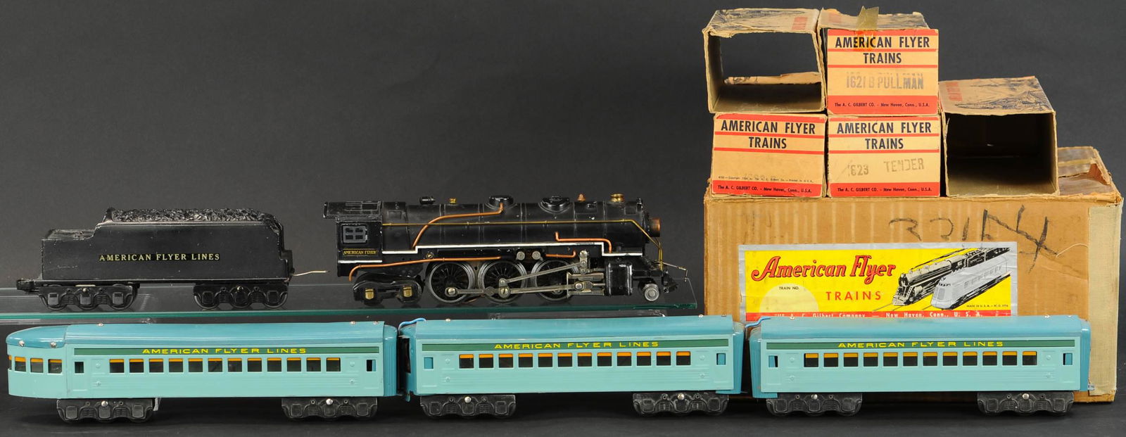 BOXED AMERICAN FLYER BLUE STREAMLINER SET (1 of 4)