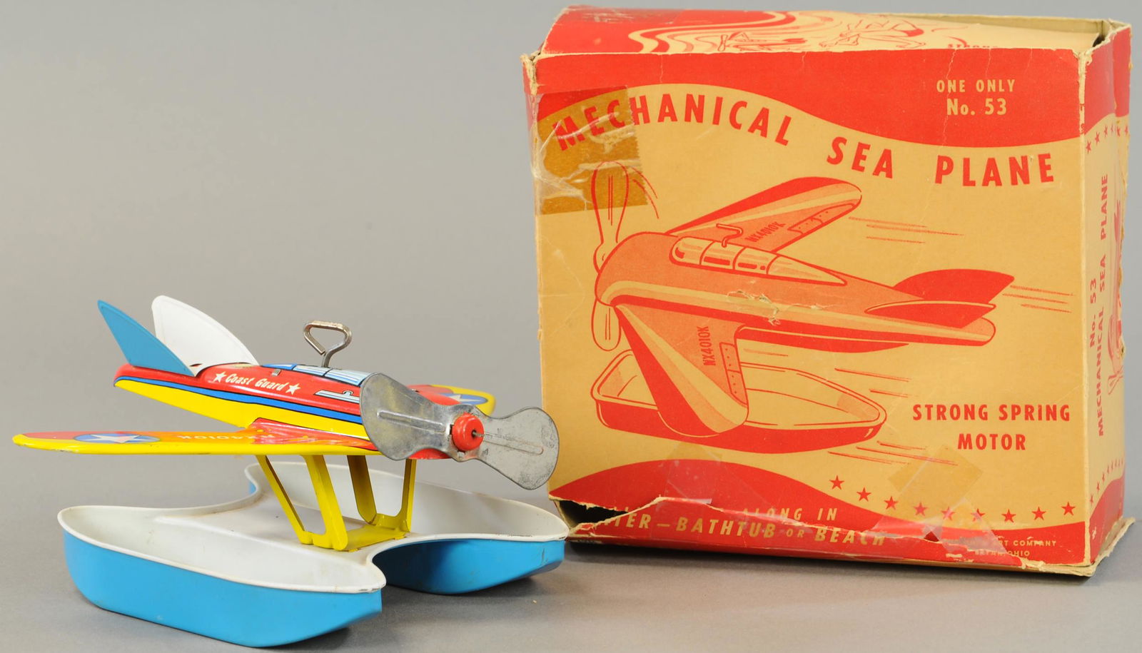 BOXED OHIO ART MECHANICAL SEA PLANE (1 of 3)