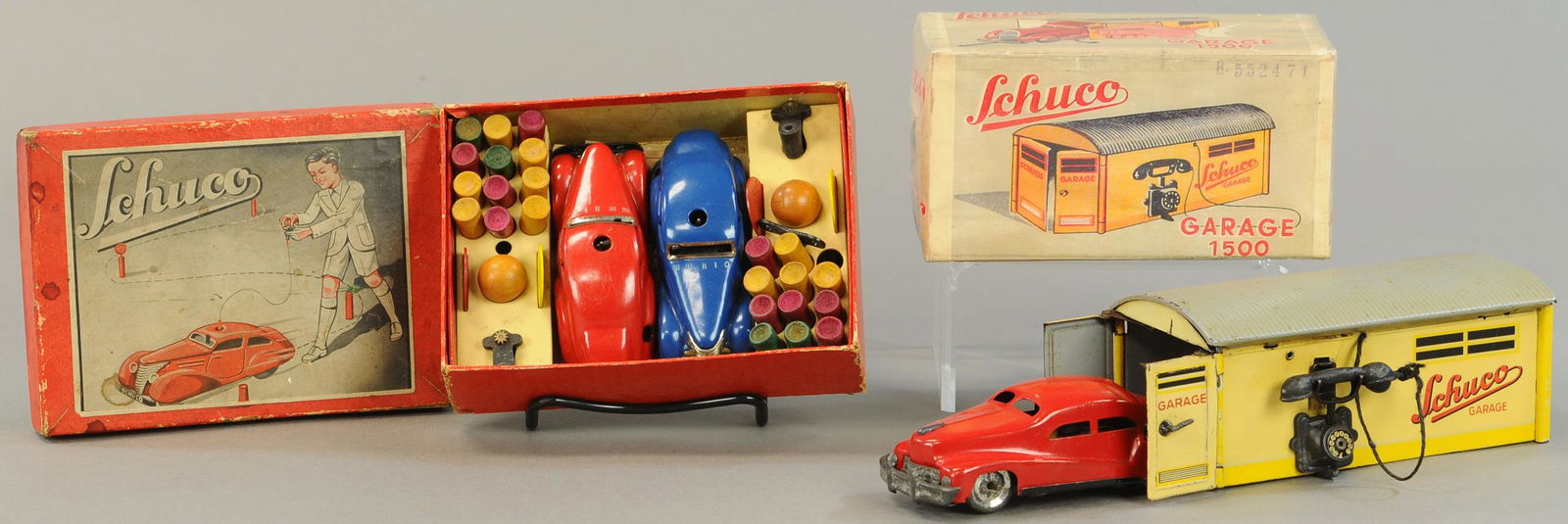 TWO BOXED SCHUCO AUTO GARAGE SETS (1 of 4)