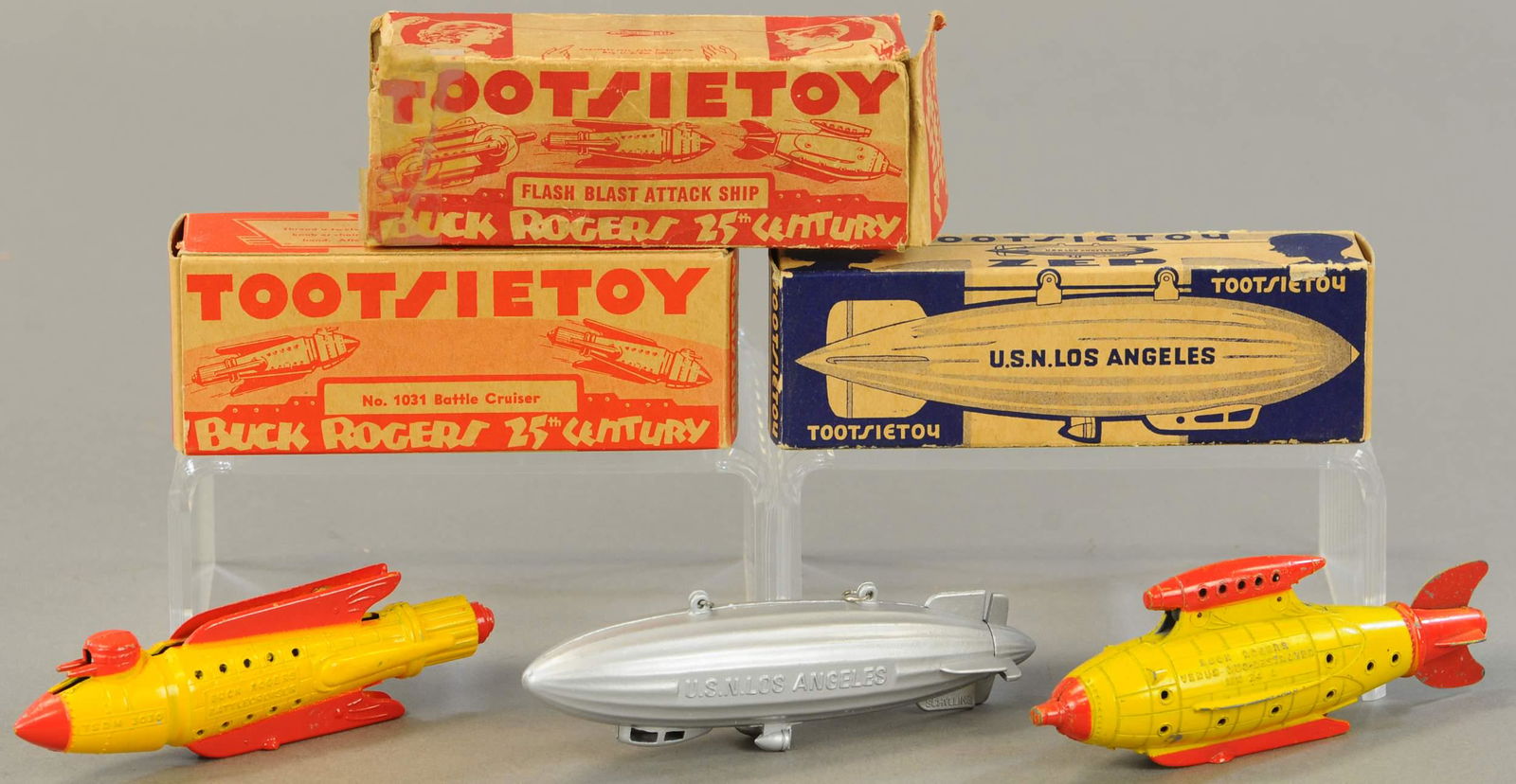 THREE BOXED TOOTSIETOY AIRSHIPS - BUCK ROGERS (1 of 3)