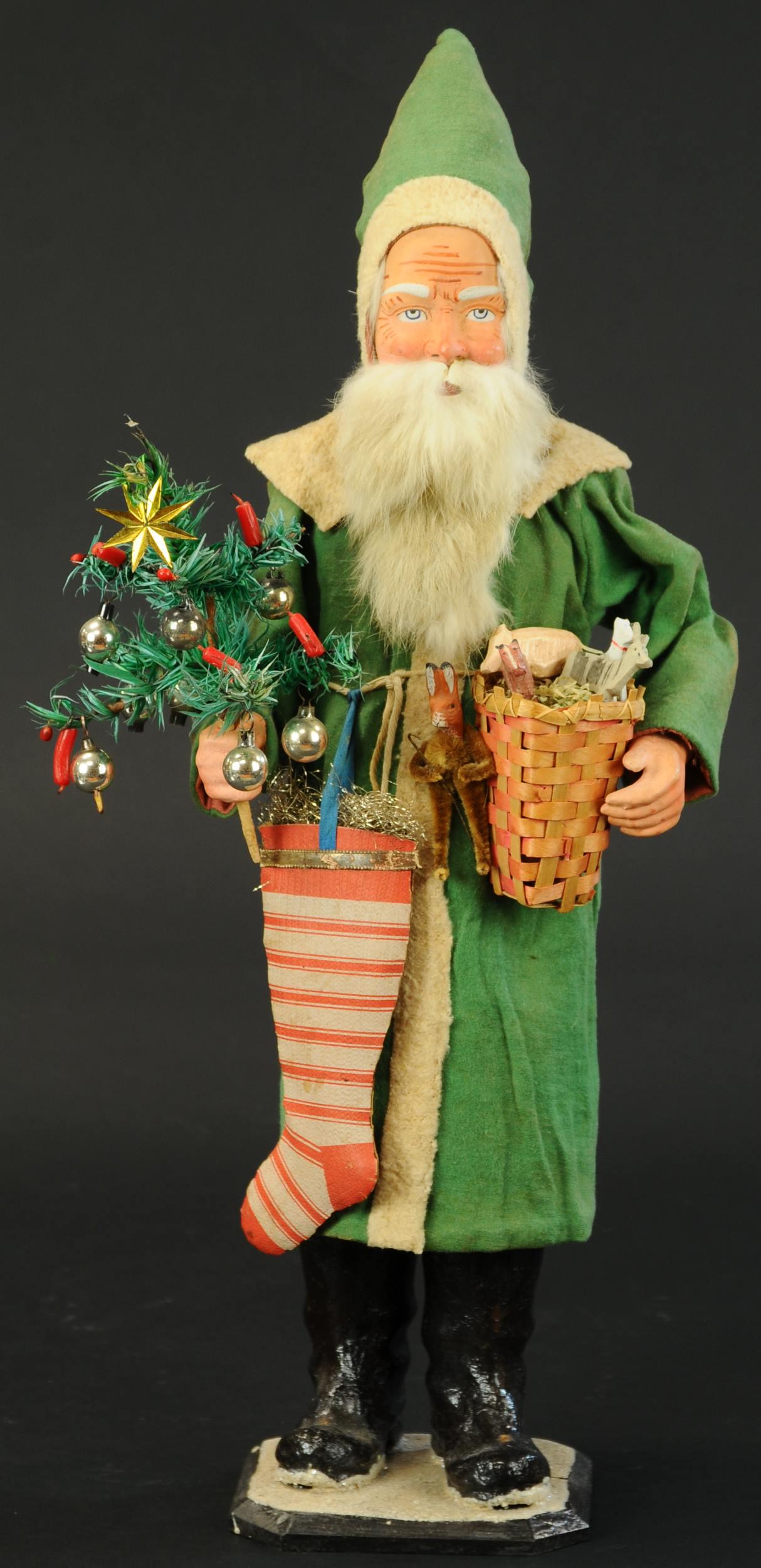 TALL GREEN ROBE SANTA CANDY CONTAINER (1 of 4)