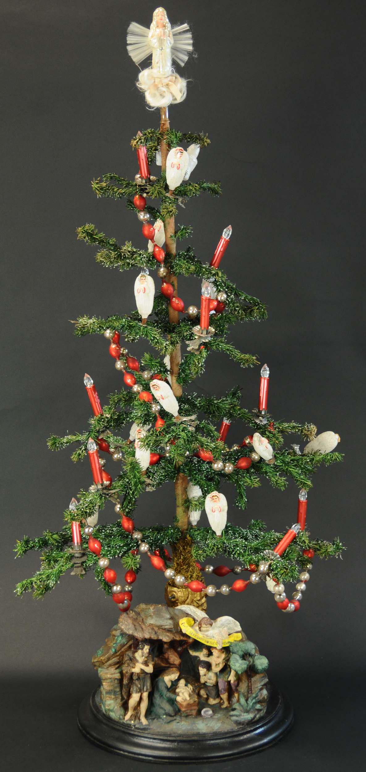 FEATHER TREE ON ROTATING MUSICAL TREE STAND (1 of 7)