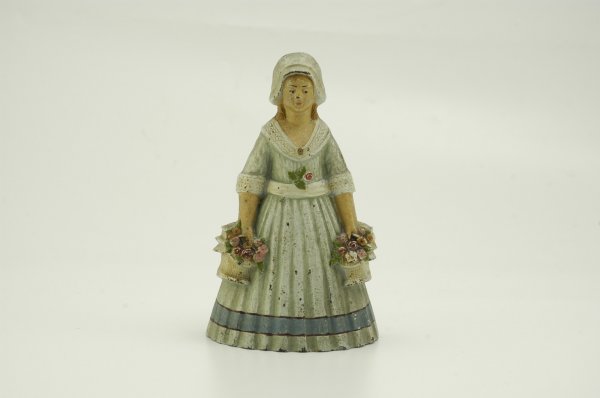 WOMAN HOLDING FLOWER BASKETS DOORSTOP - 2