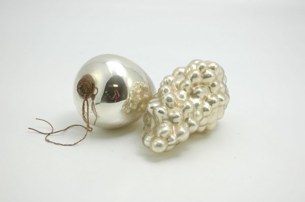 TWO LARGE GERMAN KUGEL ORNAMENTS